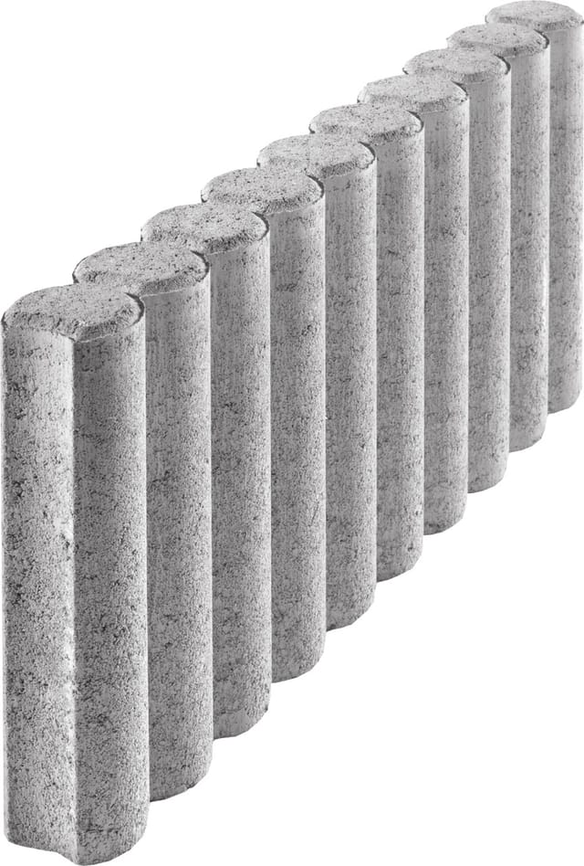 Kann Rundpalisaden-Randstein Grau 50 cm x 25 cm x 6 cm