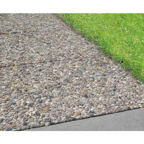 Diephaus Waschbetonplatte 40 cm x 40 cm x 4 cm Rheinkies