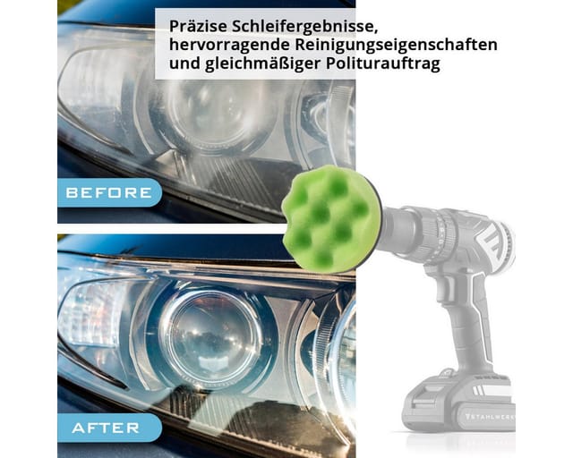 STAHLWERK Scheinwerfer Reparatur Set 41teilig Polierset Scheinwerferaufbereitung