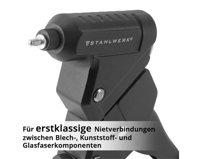 STAHLWERK Nietzangen Set 360 Grad Blindnietzange Einhand & 500 Nieten