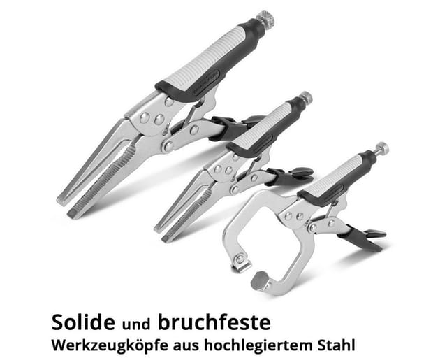 STAHLWERK Gripzangen Set 6-Teilig Klemmbereich Einstellbar