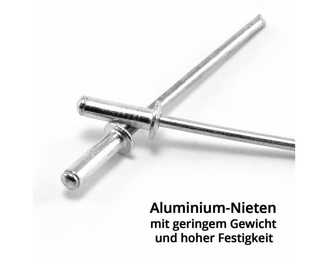 STAHLWERK Nieten Sortiment 1000-teilig Blindnieten Set aus Aluminium Nietenset