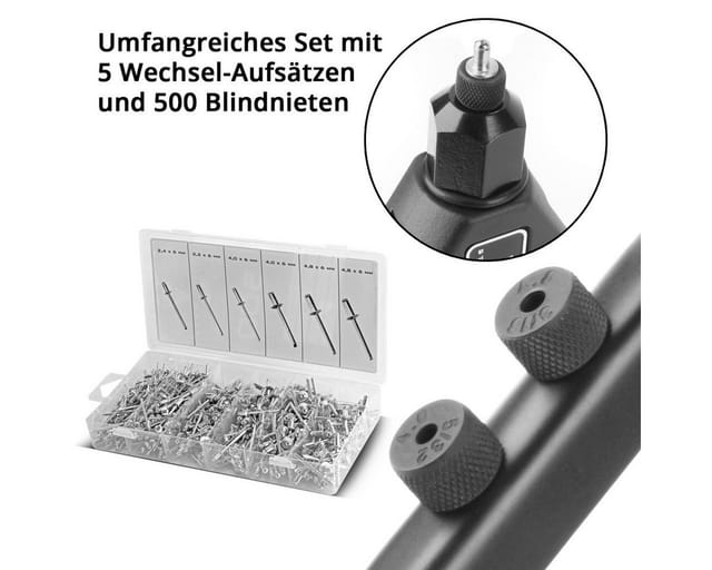 STAHLWERK Nietzangen Set Blindnietzange Hebelnietzange Popnietzange & 500 Nieten