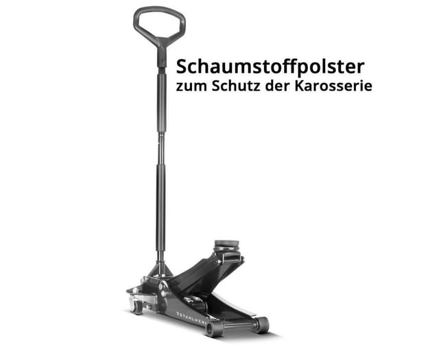 STAHLWERK Wagenheber WHB 73 ST mit 3 t Tragkraft Gummirollen 73 500mm Hubbereich