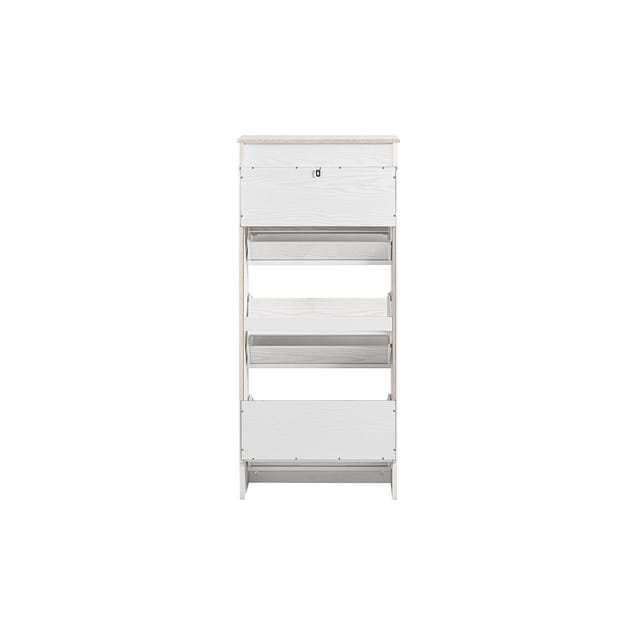 SoBuy Schuhschrank Schmal mit 3 Klappen Schuhregal Schuhkommode 53x118x24cm FSR94-WG