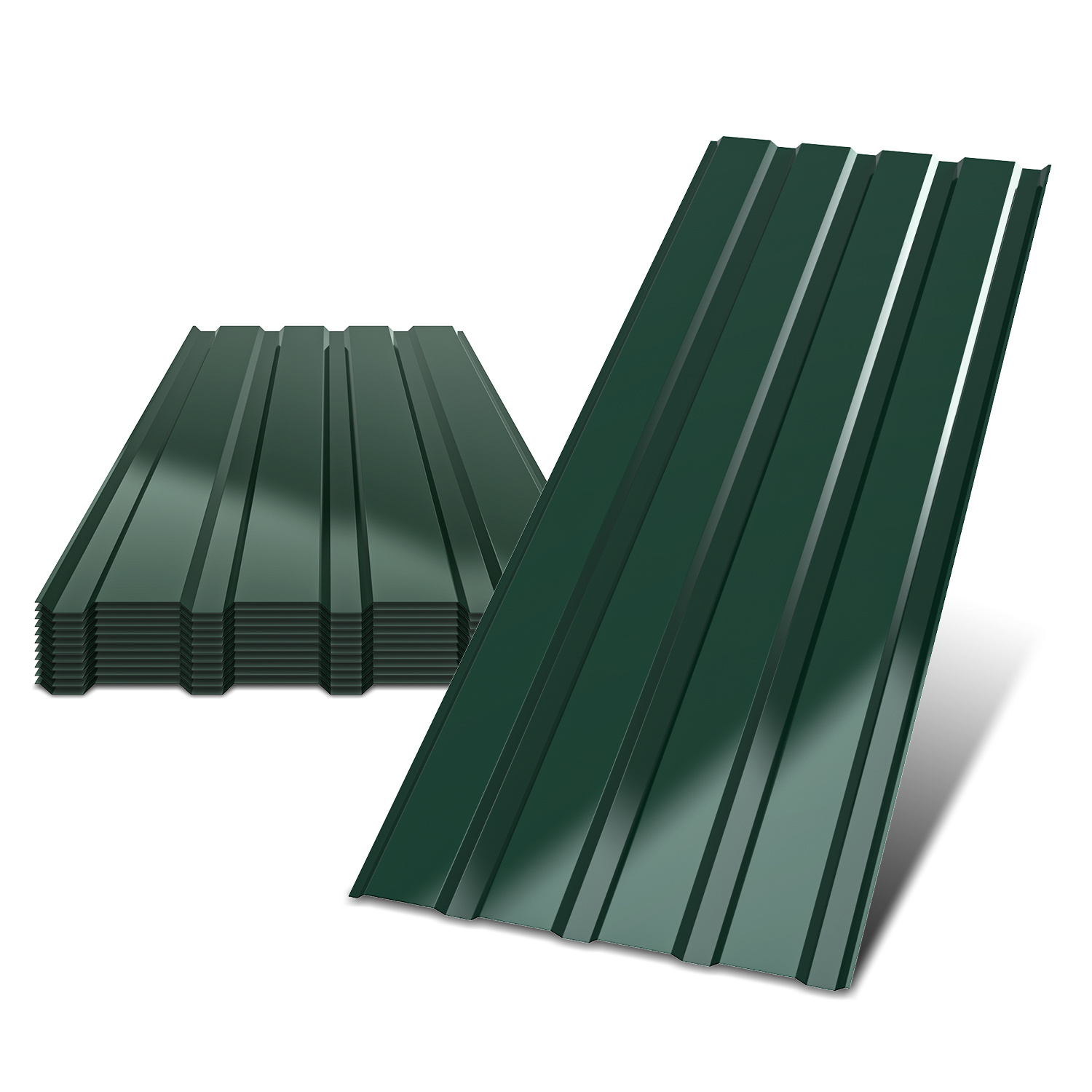 Randaco Dachplatten Aus Stahl, 24 Stück, 115 X 45 Cm, 0,25 Mm, Grün, Für Schuppen Und Unterstand