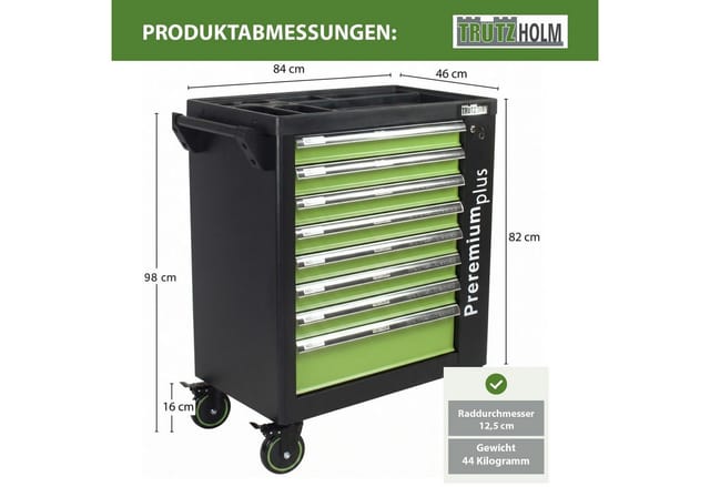 TRUTZHOLM Werkzeugwagen Premium Plus Leer 7 Schubladen