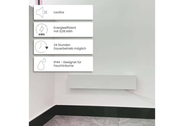 Dalsys Anti-Schimmel-Heizung 60W 12 x 60 x 1,3cm mit Smart Timer 2 Panele
