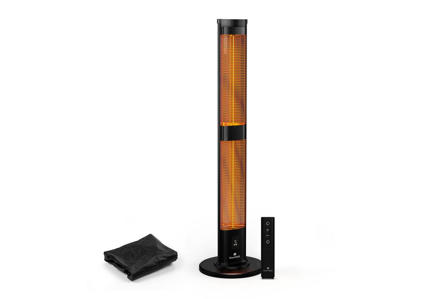 Blumfeldt BlazeTower Standheizer 3000 W Außenbereich 3 Heizstufen IP45 Fernbedienung Timer Schwarz Bild 4