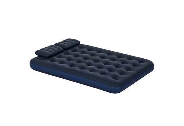 Outsunny Luftmatratze Beflockter Kunststoff Blau 203L x 152B x 22H cm