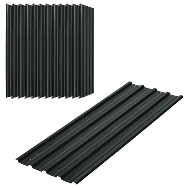 Outsunny Dachblech Stahl Dunkelgrau 129L x 45B cm