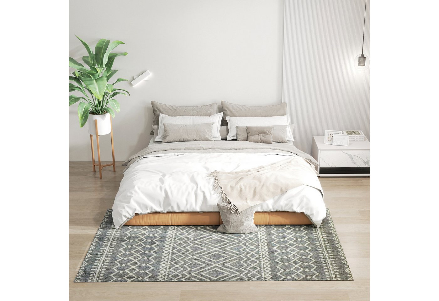 HOMCOM Teppich Flachgewebe Waschbar Anti-Rutsch Küchenteppich 120x170 cm
