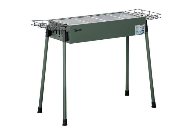 Outsunny Holzkohlegrill Rostfreier Stahl Verzinktes Metall 94L x 39B x 70H cm