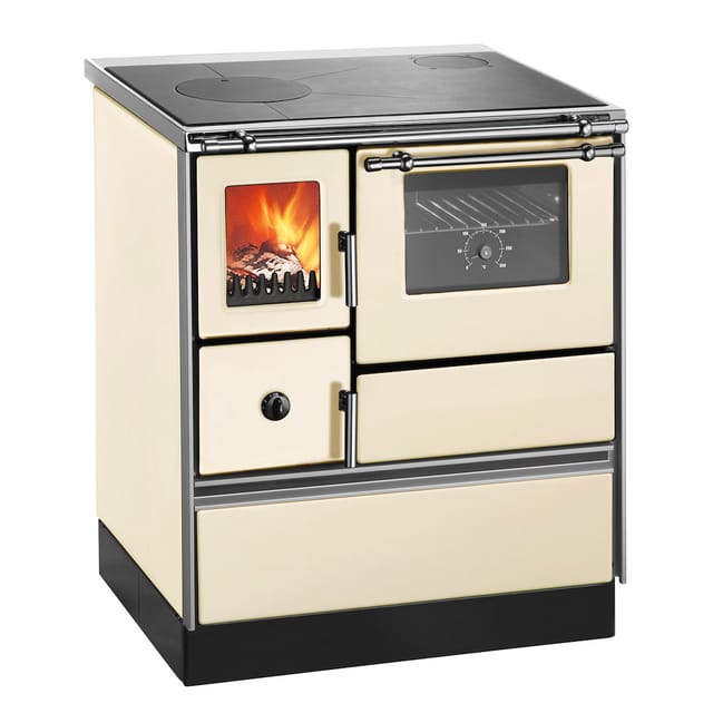 Westminster Küchenherd K76F-70 Stahl Backfach Rechts Elfenbein 7,6 kW