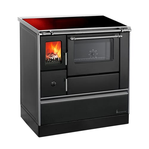 Westminster Küchenherd K76F-90 Stahl Backfach Links Schwarz 7,6 kW