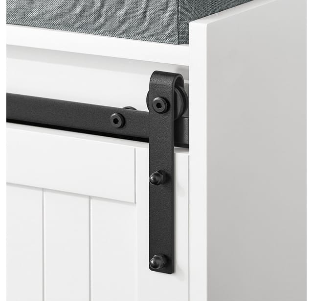 SoBuy Schuhbank mit Sitzfläche Sitzbank mit Stauraum Schuhregal 90x46x35cm Weiß FSR133-K-W