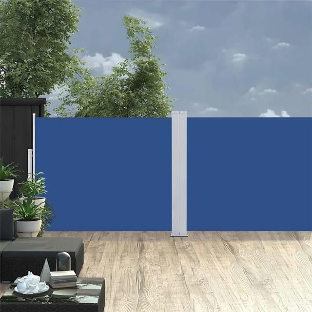 furnicato Ausziehbare Seitenmarkise 170x1200 cm Blau
