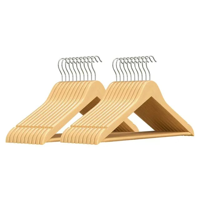 Songmics Kleiderbügel-Set Cason Holz Natur 20-teilig