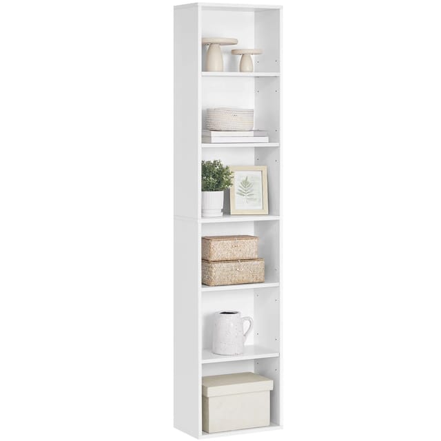 Songmics Bücherregal Custos 6 Ebenen 24 x 40 x 178,5 cm Weiß