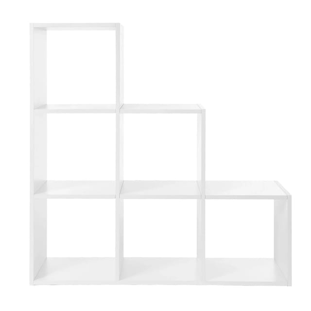 Songmics Bücherregal Custos 6 Offene Fächer Weiß