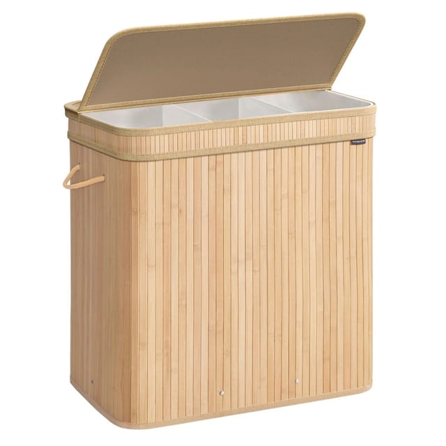 Songmics Wäschesammler Ronex 3 Fächer 120, Beige