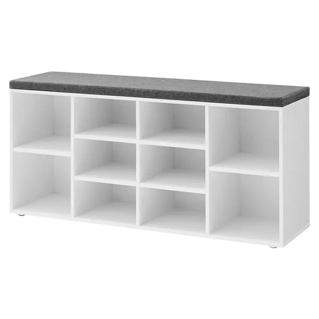 Songmics Sitzbank Custos mit Stauraum 10 Fächer Weiß