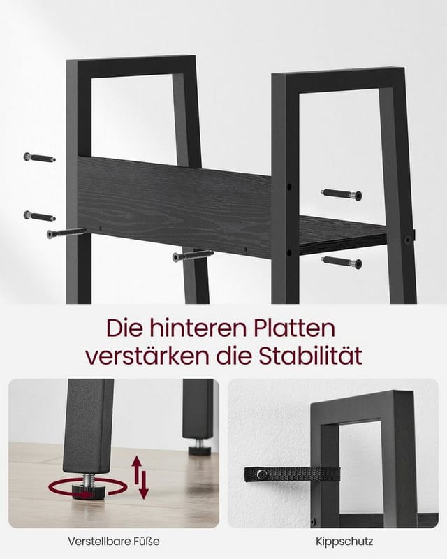 Songmics Leiterregal Barnet 5 Ebenen Industrie-Design Schwarz