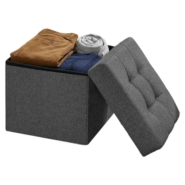 Songmics Sitzhocker Minota mit Stauraum 30 x 30 cm Grau