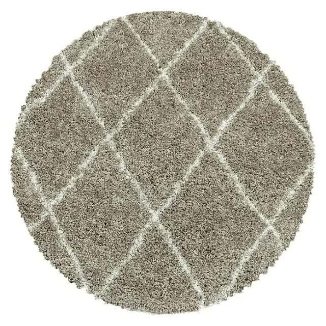Ayyildiz Hochflorteppich Alvor 3401 Beige Ø 80 cm