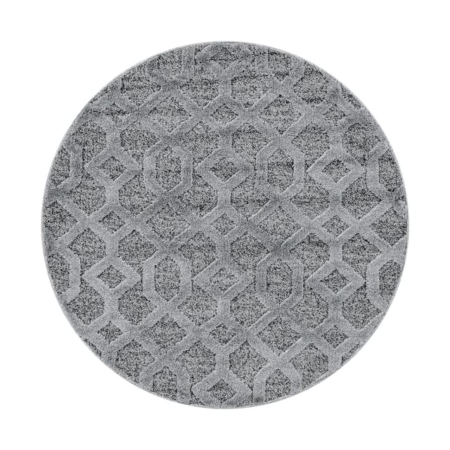Ayyildiz Hochflorteppich Pisa 4702 Grau Ø 80 cm