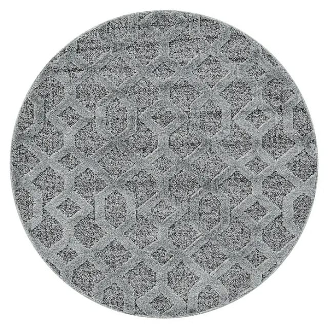 Ayyildiz Hochflorteppich Pisa 4702 Grau Ø 200 cm