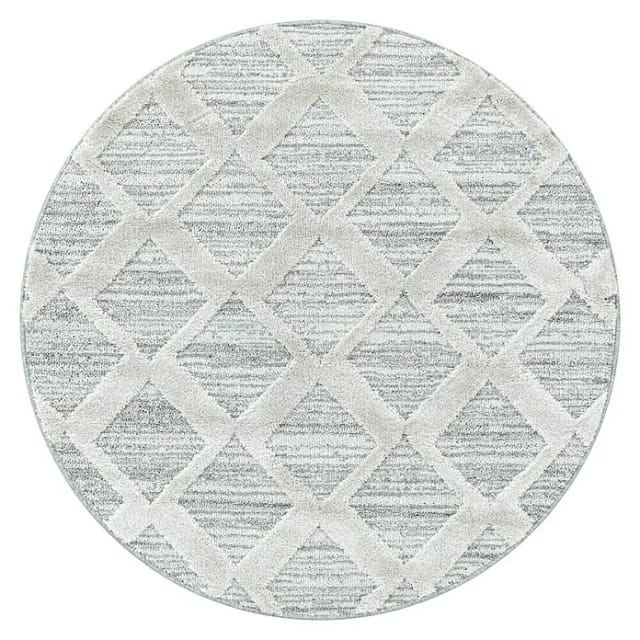 Ayyildiz Hochflorteppich Pisa 4703 Grau Ø 80 cm