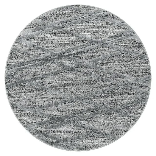 Ayyildiz Hochflorteppich Pisa 4706 Grau Ø 120 cm