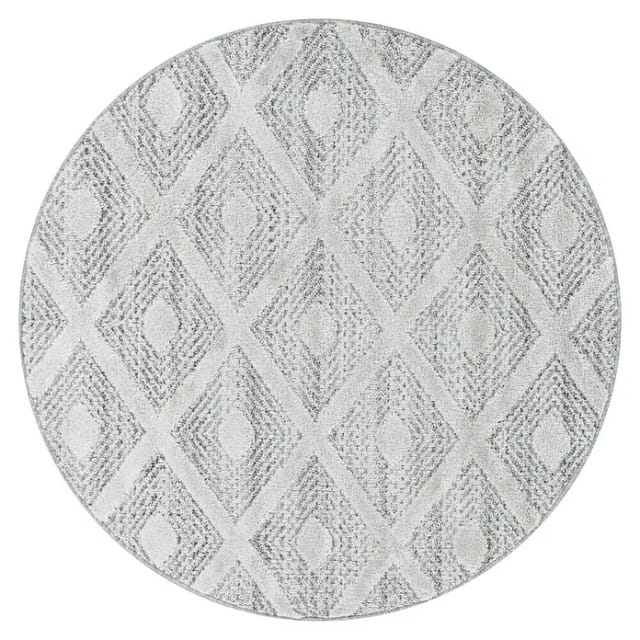 Ayyildiz Hochflorteppich Pisa 4707 Grau Ø 200 cm