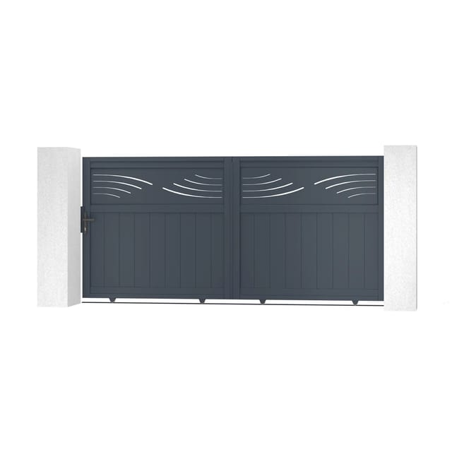 Casanoov Schiebetor Elektrisch Halti 300x140cm Aluminium Grau & Schiebetorantrieb Tanker C600