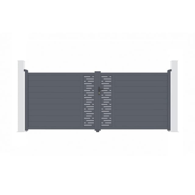 Casanoov Doppelflügeltor Aus Aluminium Arlberg 400x160cm Grau