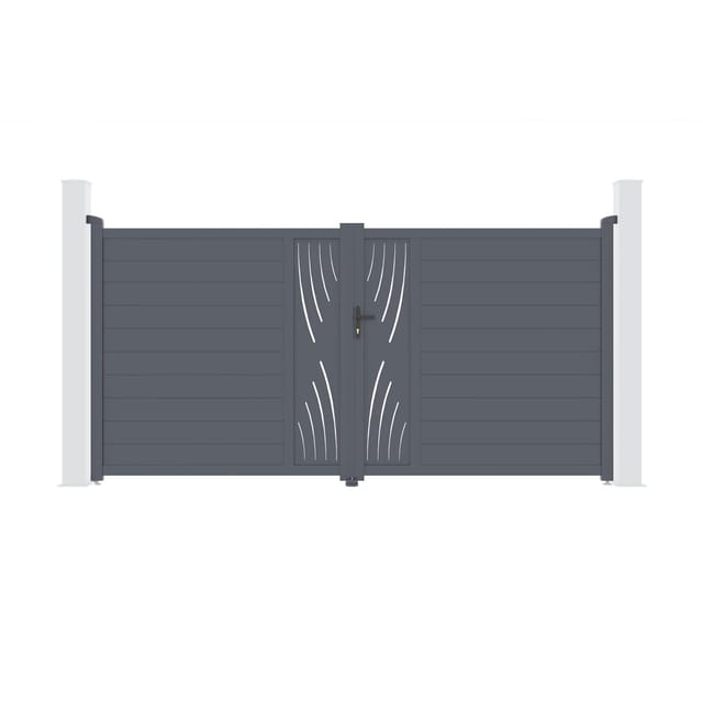 Casanoov Doppelflügeltor Aus Aluminium Veleta 350x180cm Grau