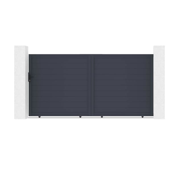 Casanoov Schiebetor Aus Aluminium Eiger 350x180cm Grau