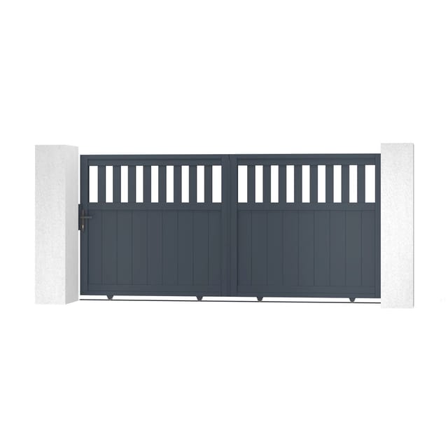 Casanoov Schiebetor Elektrisch Santis 300x140cm Aluminium Grau & Schiebetorantrieb Tanker C600