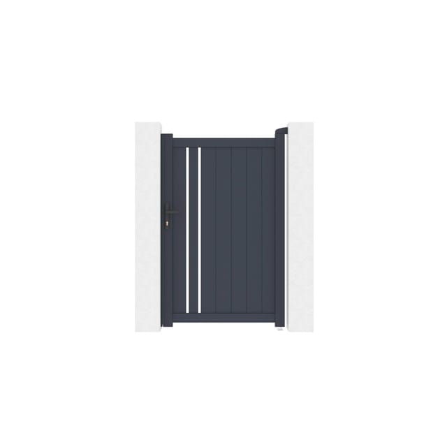 Casanoov Tor Giona 100x160cm Aluminium & 2 Eifel Pfosten H 190 Cm Grau