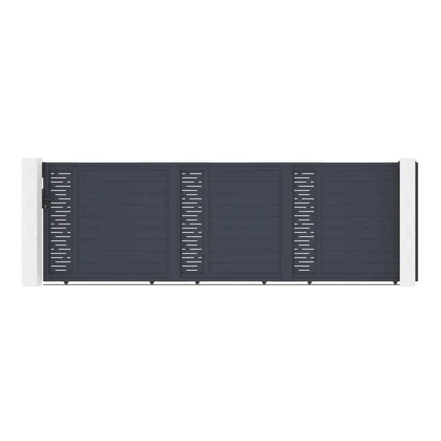 Casanoov Schiebetor Arlberg 500x160cm Aluminium Grau & Ranger C300 Motorisierung