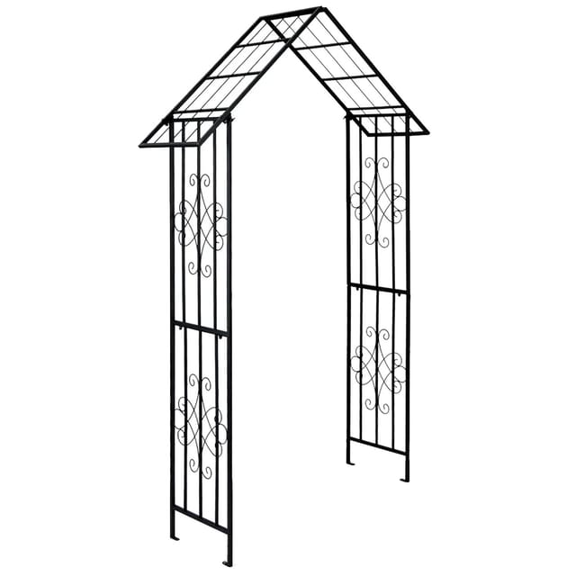 Costway Rosenbogen Metall mit Dachförmige Spitze 140x40x223cm