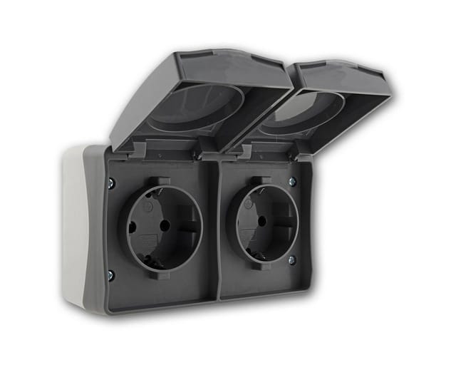 ChiliTec NUQUI Feuchtraum 2-Fach Steckdose Horizontal IP54