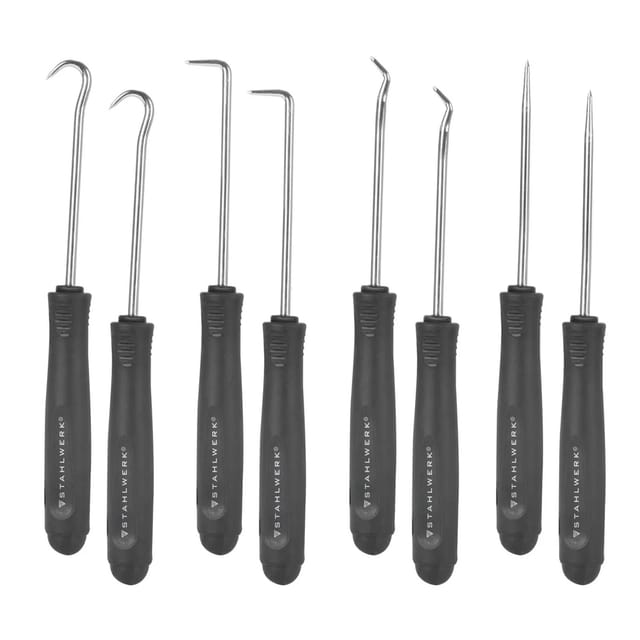 STAHLWERK Haken-Werkzeug-Set 8-tlg Haken-Satz Nadelhaken Dichtungshaken Pickset