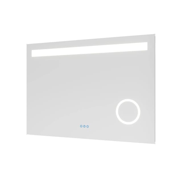 Aquabatos LED Badspiegel 100 x 70 cm Badezimmerspiegel mit Beleuchtung Antibeschlag Dimmbar mit 3-Fache Vergrößerung Lichtspiegel Wandspiegel