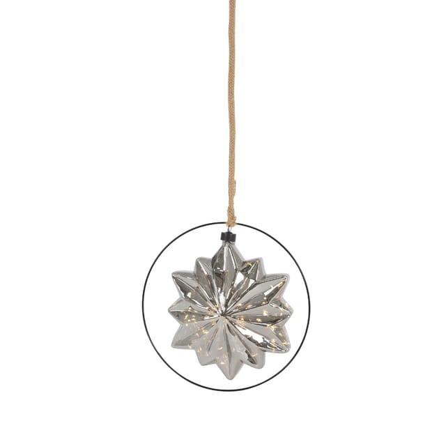 ECD Germany LED-Weihnachtsstern 18cm 40LED 80cm Seil Deko Leuchtstern Zum Hängen