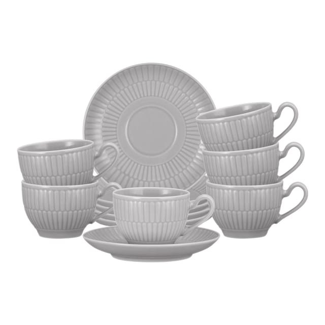 Seltmann Weiden Amina Espressotasse mit Untertasse 100 ml 6er Set Silbergrau