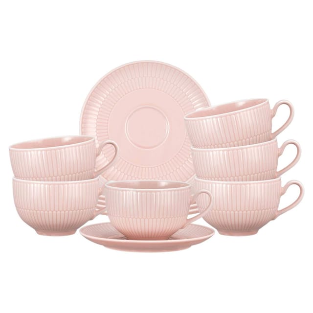 Seltmann Weiden Amina Milchkaffeetasse mit Untertasse 350 ml 6er Set Rosé