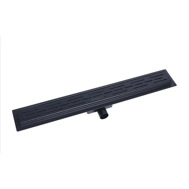 Glasdeals Edelstahl-Duschrinne 80 cm Schwarz mit Siphon für Bodengleiche Duschen 4035
