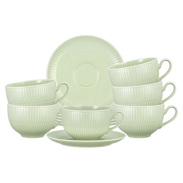 Seltmann Weiden Amina Milchkaffeetasse mit Untertasse 350 ml 6er Set Seladon
